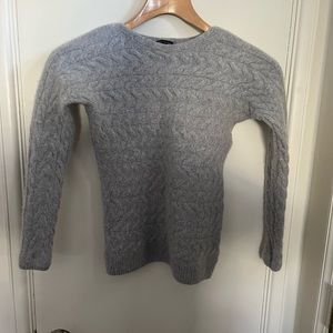 Talbots light gray sweater. Cable-knit crewneck. Cashmere blend. Lovely classic!